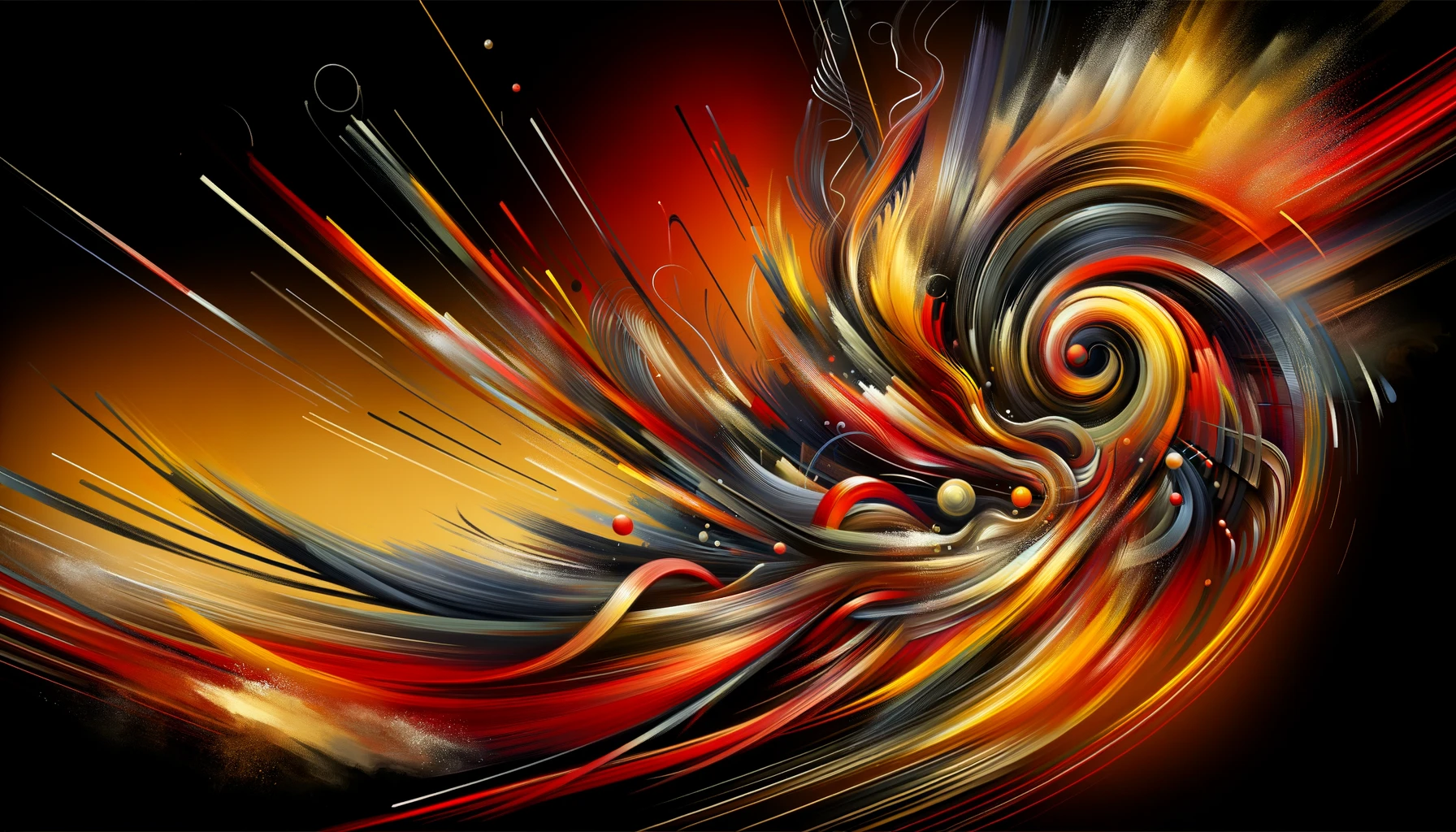 An abstract representation of 'mobilization', featuring dynamic, swirling shapes and lines that convey a sense of movement and urgency.